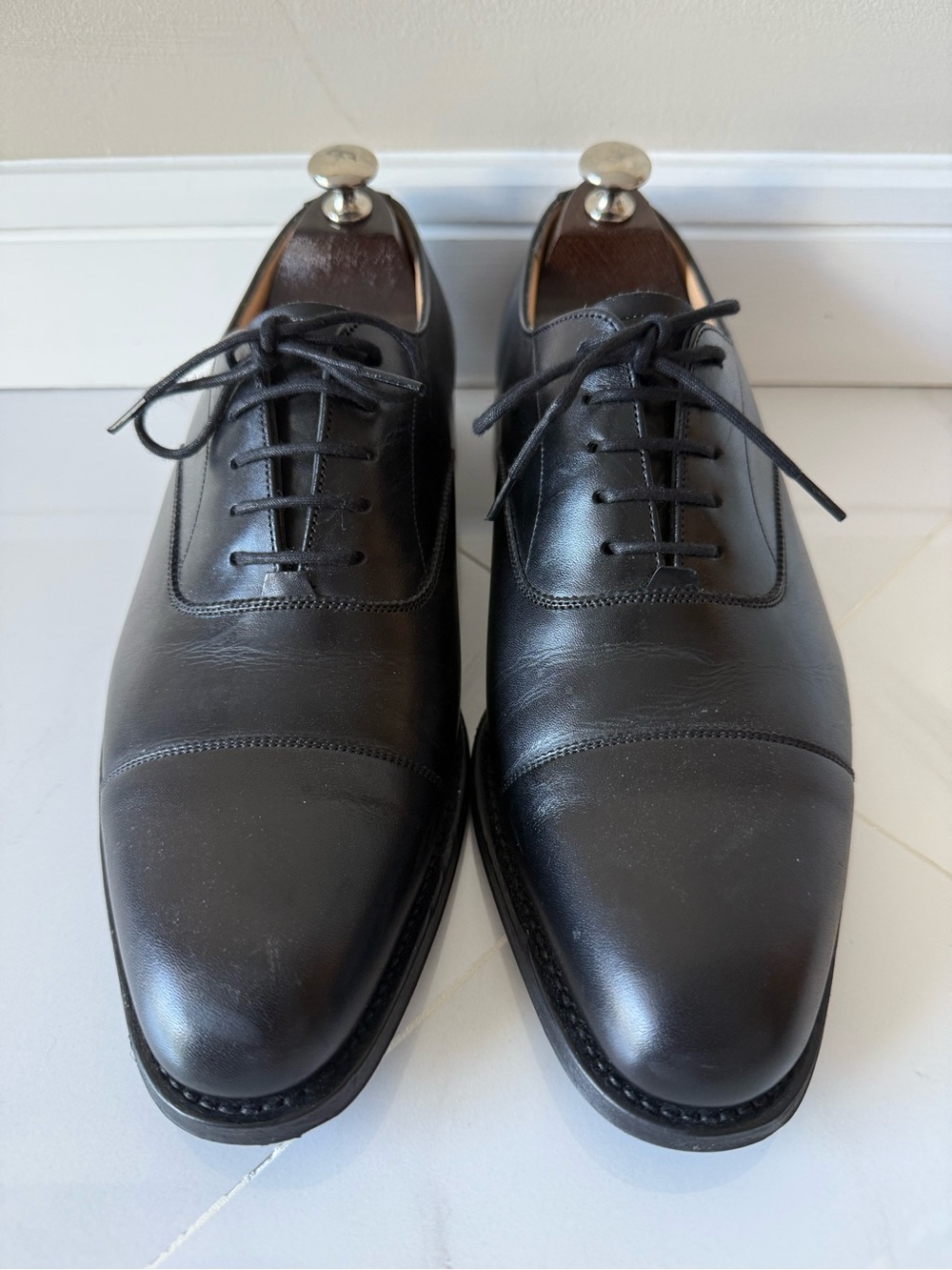 Church’s 8/8.5 us Men's Black Cap-Toe Oxford Dress Shoes made in Uk